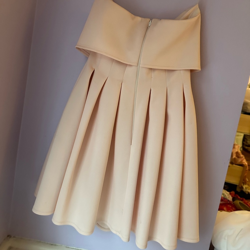 ASOS Crop Top Mini Bandeau Debutante Dress - Nude / US 4 - Picture 2 of 3